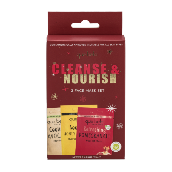 Que Bella Holiday Cleanse & Nourish Face Mask Gift Set